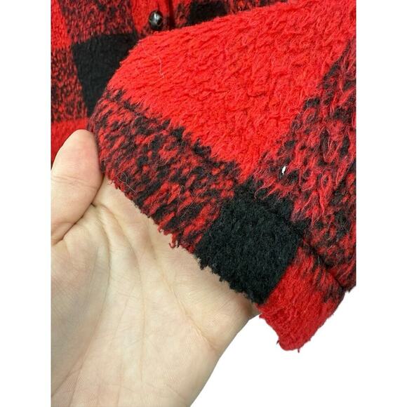 Tuckernuck Pomander Place Wool Blend Red Buffalo Plaid Jacket Shacket Womens S - Picture 8 of 11